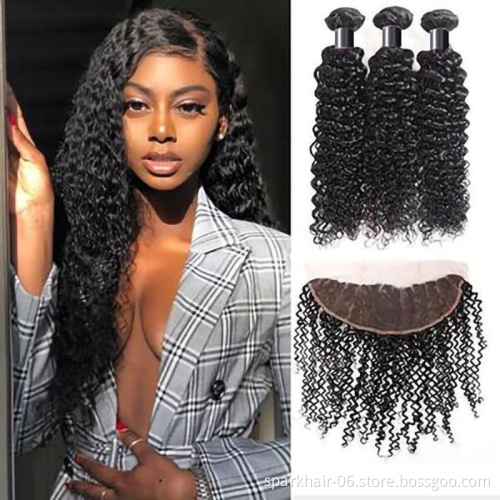 High Quality Brazilian Raw Hair Closure Human Hair Weave Bundles Frontal Deep Wave Human Hair Bundles With Closure